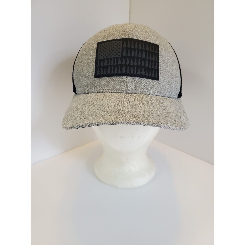 Columbia Men's Fitted PFG Mesh Flag Trucker Cap Size S/M Tree Gray/Black